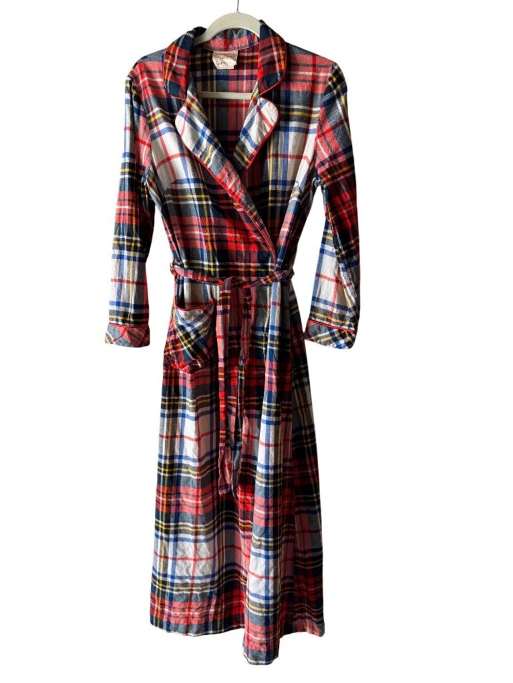 Viyella Styled by Lydia Womens Tartan Plaid Robe Size S Matching Belt Vintage